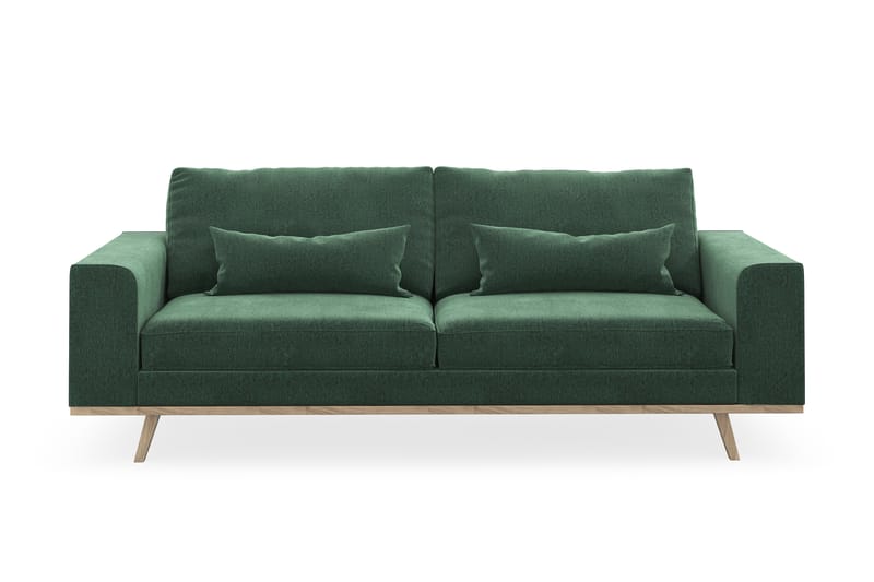Copenhagen 3-seters Fløyelssofa - Mørk grønn - Møbler - Sofaer - 3 seter sofa