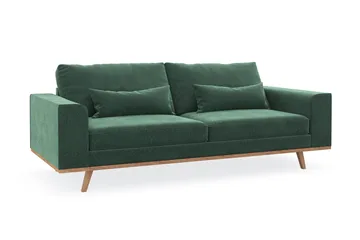 Copenhagen 3-seters Fløyelssofa - Mørk grønn - Møbler - Sofaer - 3 seter sofa