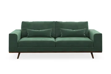 Copenhagen 3-seters Fløyelssofa - Mørk grønn - Møbler - Sofaer - 3 seter sofa