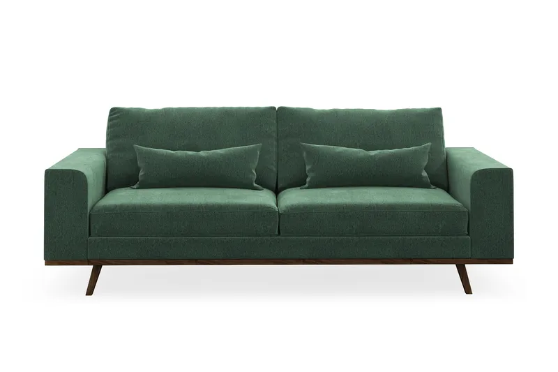 Copenhagen 3-seters Fløyelssofa - Mørk grønn - Møbler - Sofaer - 3 seter sofa