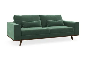 Copenhagen 3-seters Fløyelssofa - Mørk grønn - Møbler - Sofaer - 3 seter sofa