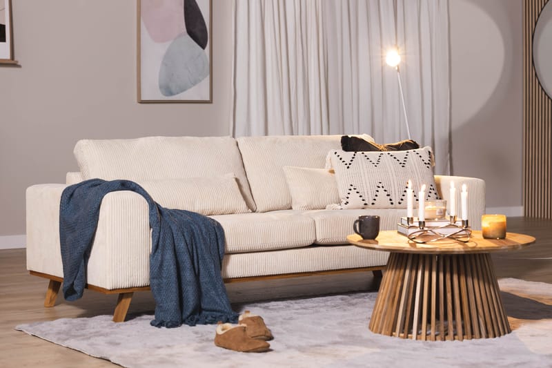 Copenhagen 3-seters Manchestersofa - Beige - Møbler - Sofaer - 3 seter sofa