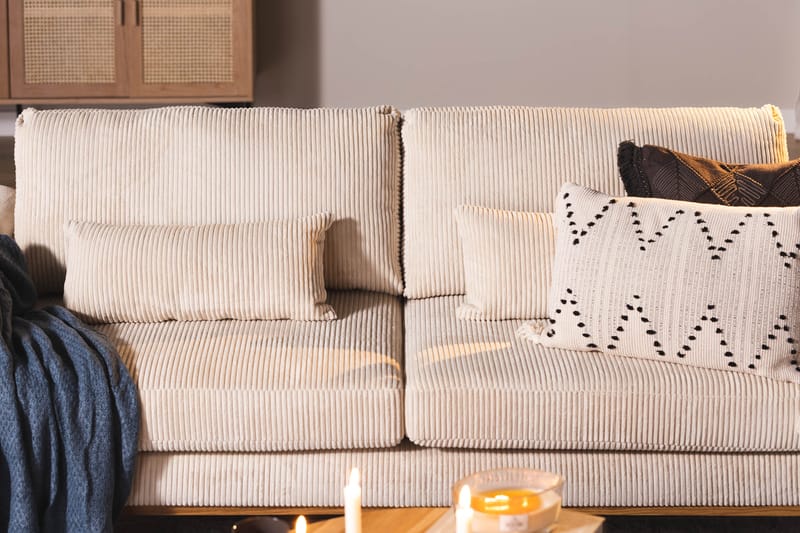 Copenhagen 3-seters Manchestersofa - Beige - Møbler - Sofaer - 3 seter sofa