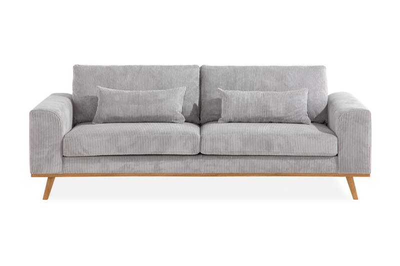 Copenhagen 3-seters Manchestersofa - Lys grå - Møbler - Sofaer - 3 seter sofa