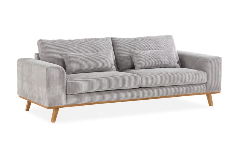 Copenhagen 3-seters Manchestersofa - Lys grå - Møbler - Sofaer - 3 seter sofa