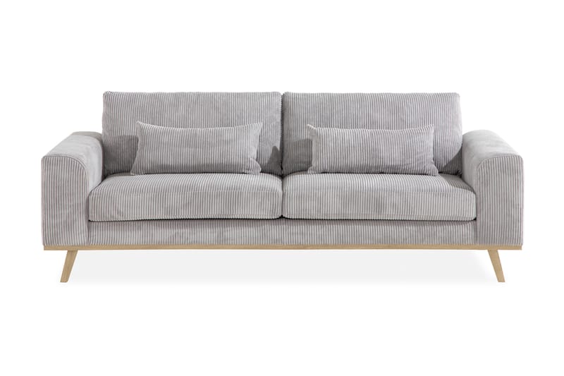 Copenhagen 3-seters Manchestersofa - Lys grå - Møbler - Sofaer - 3 seter sofa