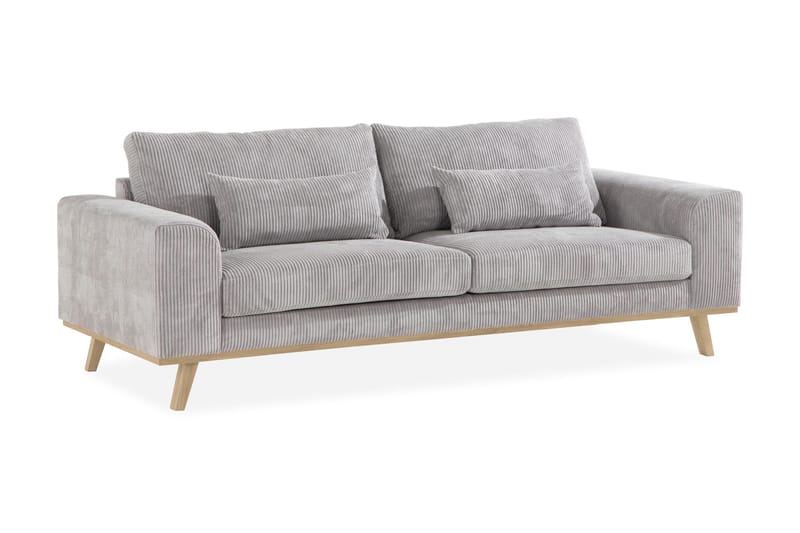 Copenhagen 3-seters Manchestersofa - Lys grå - Møbler - Sofaer - 3 seter sofa