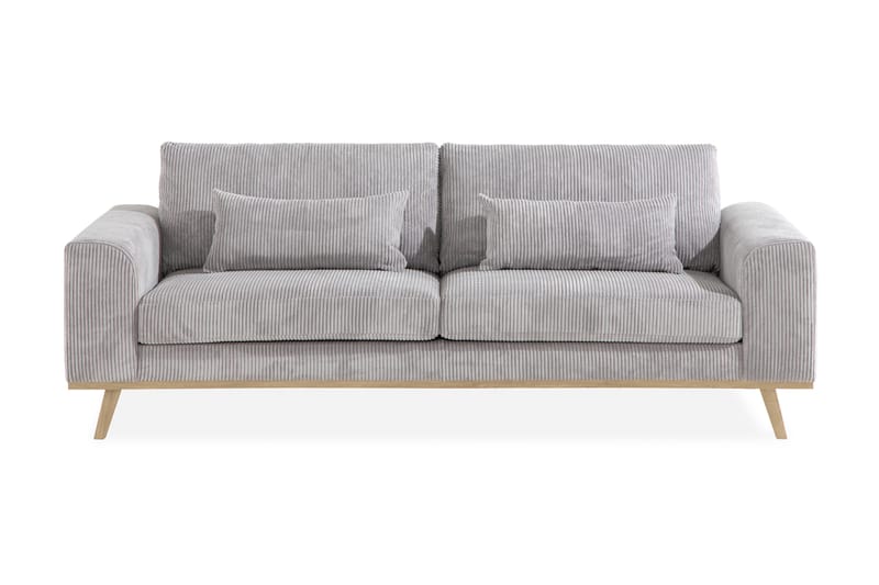 Copenhagen 3-seters Manchestersofa - Lys grå - Møbler - Sofaer - 3 seter sofa