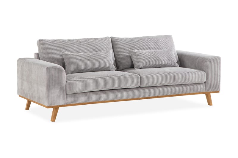 Copenhagen 3-seters Manchestersofa - Lys grå - Møbler - Sofaer - 3 seter sofa