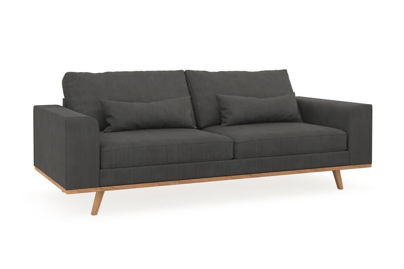 Copenhagen 3-seters Manchestersofa - Mørk grå - Møbler - Sofaer - 3 seter sofa