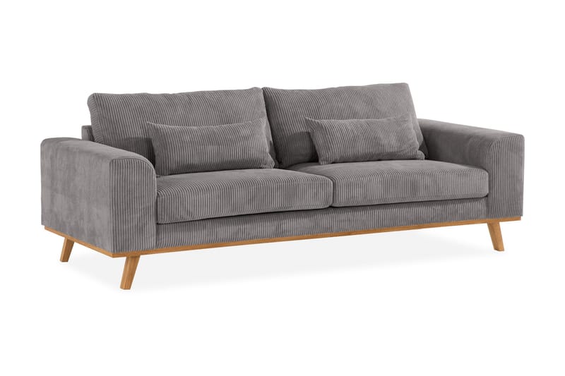 Copenhagen 3-seters Manchestersofa - Mørk grå - Møbler - Sofaer - 3 seter sofa