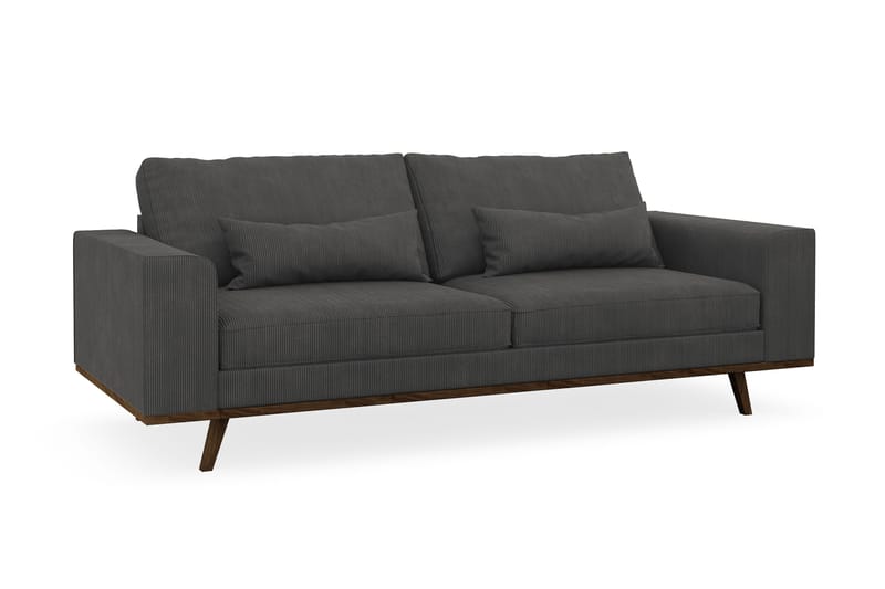 Copenhagen 3-seters Manchestersofa - Mørk grå - Møbler - Sofaer - 3 seter sofa