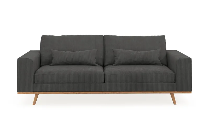Copenhagen 3-seters Manchestersofa - Mørk grå - Møbler - Sofaer - 3 seter sofa
