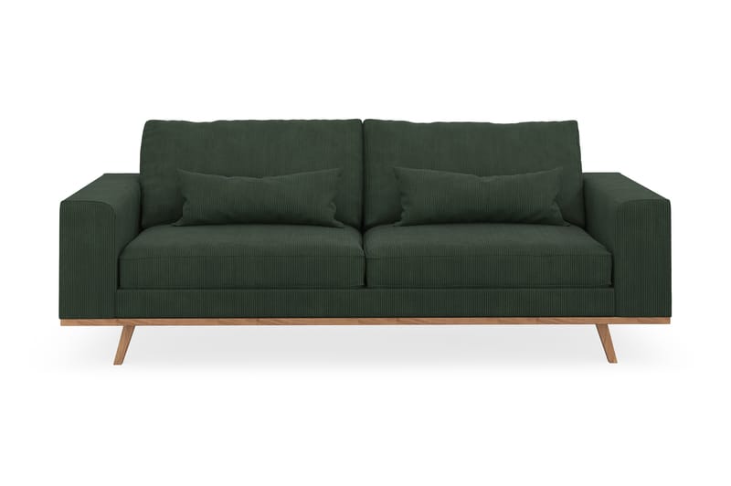 Copenhagen 3-seters Manchestersofa - Mørk grønn - Møbler - Sofaer - 3 seter sofa