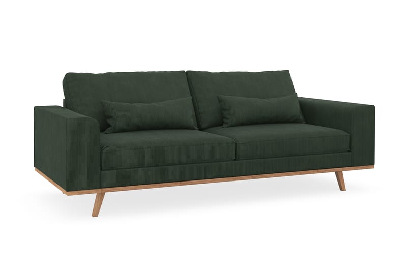 Copenhagen 3-seters Manchestersofa - Mørk grønn - Møbler - Sofaer - 3 seter sofa