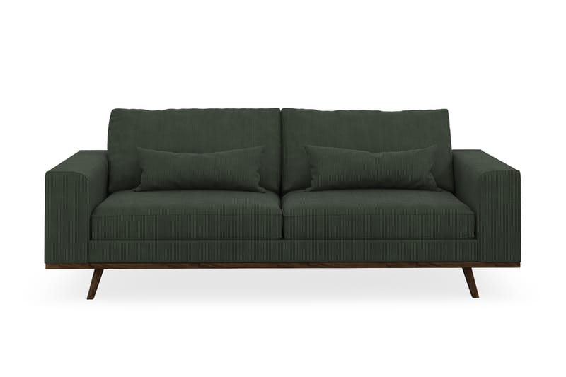Copenhagen 3-seters Manchestersofa - Mørk grønn - Møbler - Sofaer - 3 seter sofa