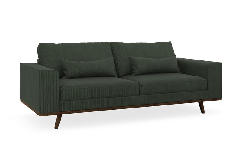 Copenhagen 3-seters Manchestersofa - Mørk grønn - Møbler - Sofaer - 3 seter sofa