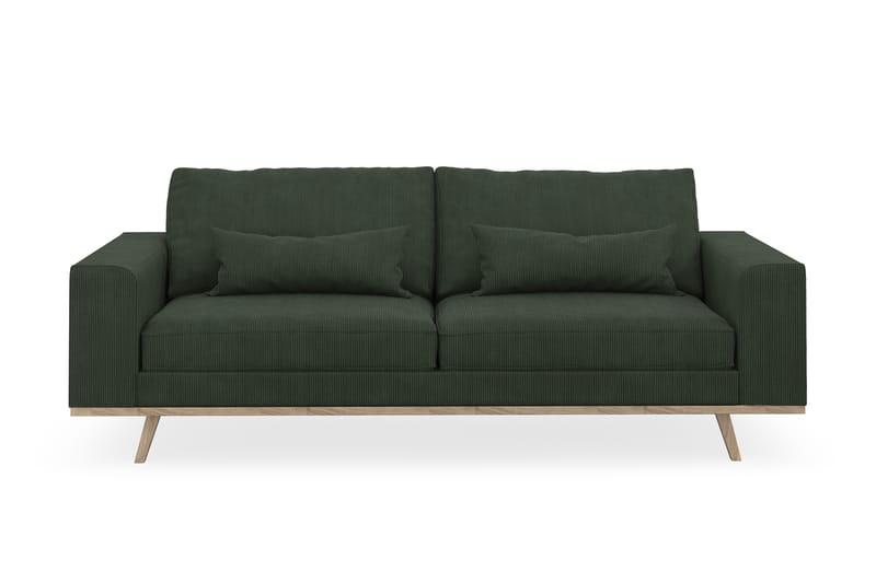 Copenhagen 3-seters Manchestersofa - Mørk grønn - Møbler - Sofaer - 3 seter sofa