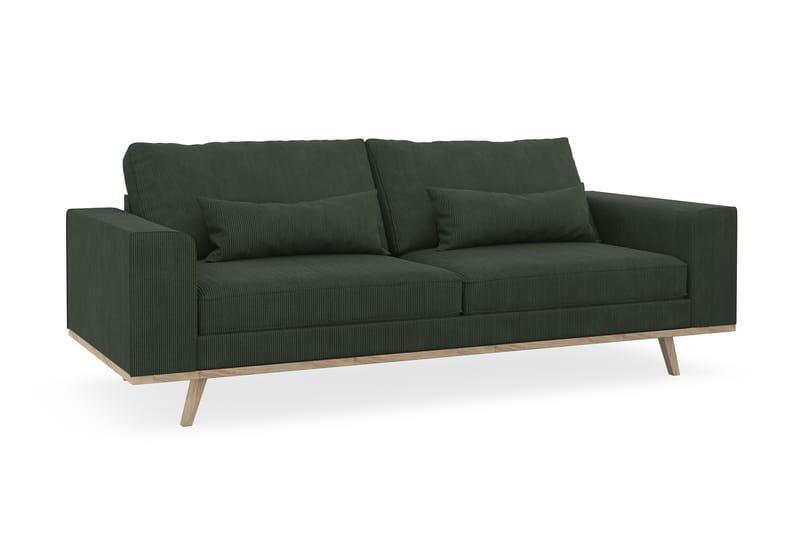 Copenhagen 3-seters Manchestersofa - Mørk grønn - Møbler - Sofaer - 3 seter sofa