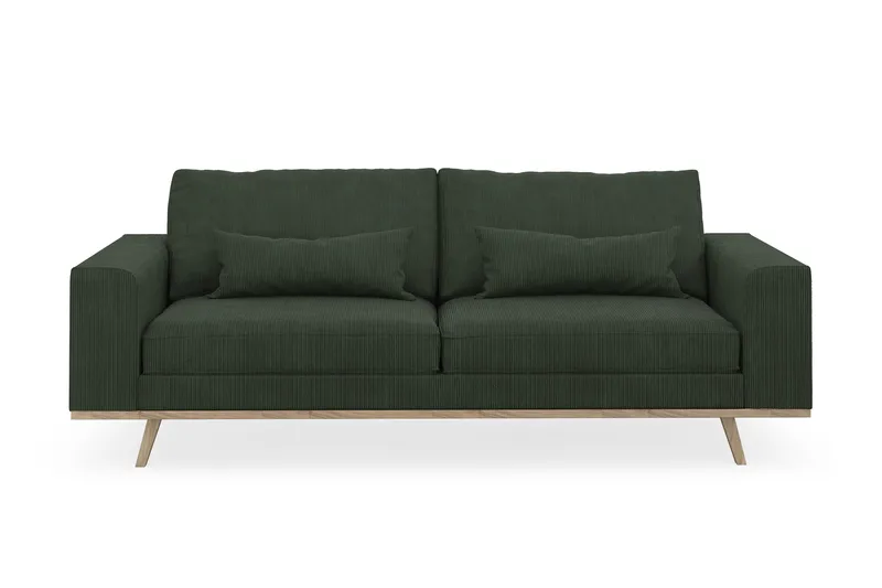 Copenhagen 3-seters Manchestersofa - Mørk grønn - Møbler - Sofaer - 3 seter sofa