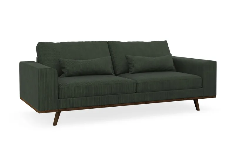 Copenhagen 3-seters Manchestersofa - Mørk grønn - Møbler - Sofaer - 3 seter sofa