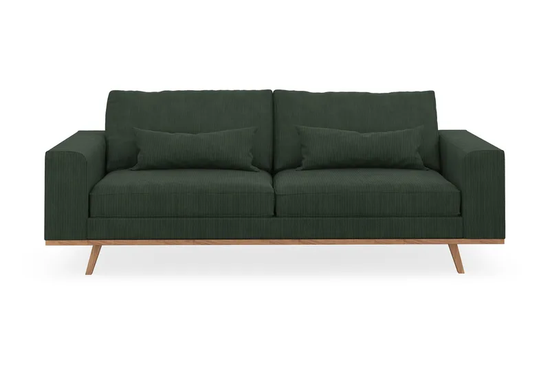 Copenhagen 3-seters Manchestersofa - Mørk grønn - Møbler - Sofaer - 3 seter sofa