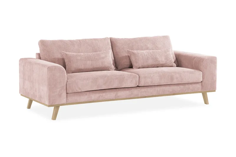 Copenhagen 3-seters Manchestersofa - Rosa - Møbler - Sofaer - 3 seter sofa