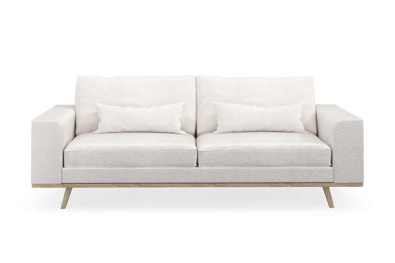 Copenhagen 3-seters Sofa i Bouclé - Hvit - Møbler - Sofaer - 3 seter sofa