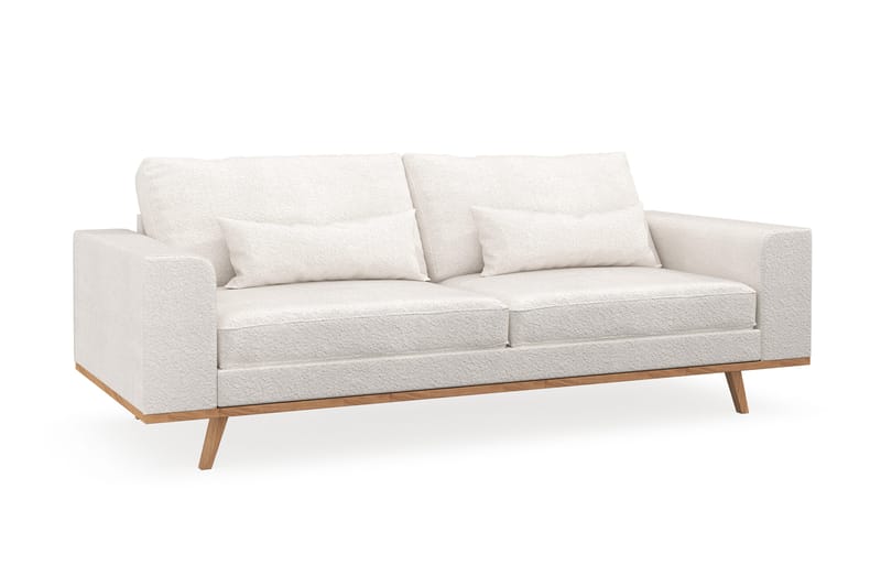 Copenhagen 3-seters Sofa i Bouclé - Hvit - Møbler - Sofaer - 3 seter sofa
