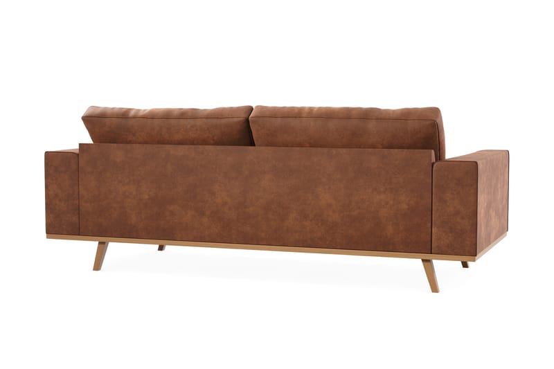 Copenhagen 3-seters Sofa i Kunstlær - Brun - Møbler - Sofaer - 3 seter sofa