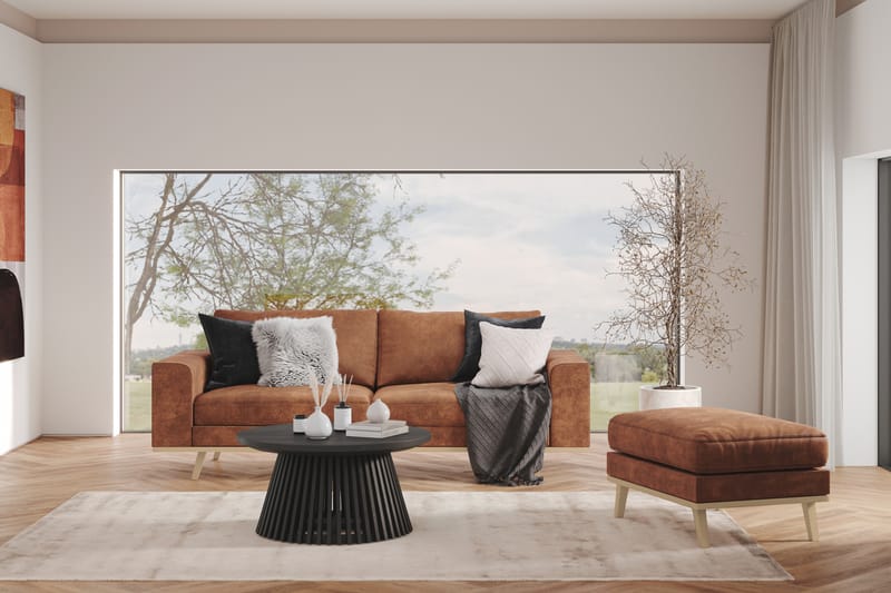 Copenhagen 3-seters Sofa i Kunstlær - Brun - Møbler - Sofaer - 3 seter sofa