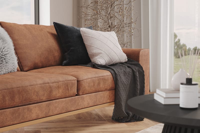 Copenhagen 3-seters Sofa i Kunstlær - Brun - Møbler - Sofaer - 3 seter sofa
