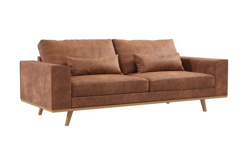 Copenhagen 3-seters Sofa i Kunstlær - Brun - Møbler - Sofaer - 3 seter sofa