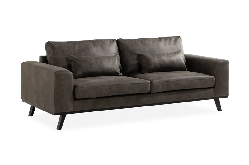 Copenhagen 3-seters Sofa i Kunstlær - Mørk grå - Møbler - Sofaer - 3 seter sofa