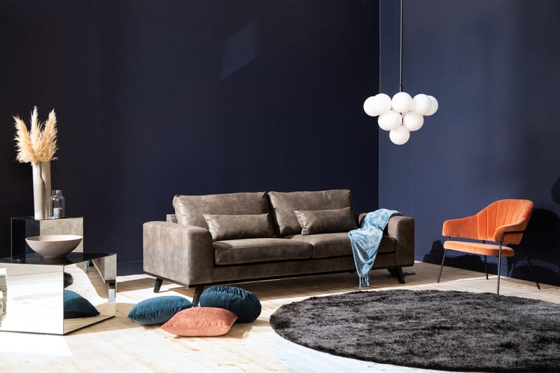 Copenhagen 3-seters Sofa i Kunstlær - Mørk grå - Møbler - Sofaer - 3 seter sofa