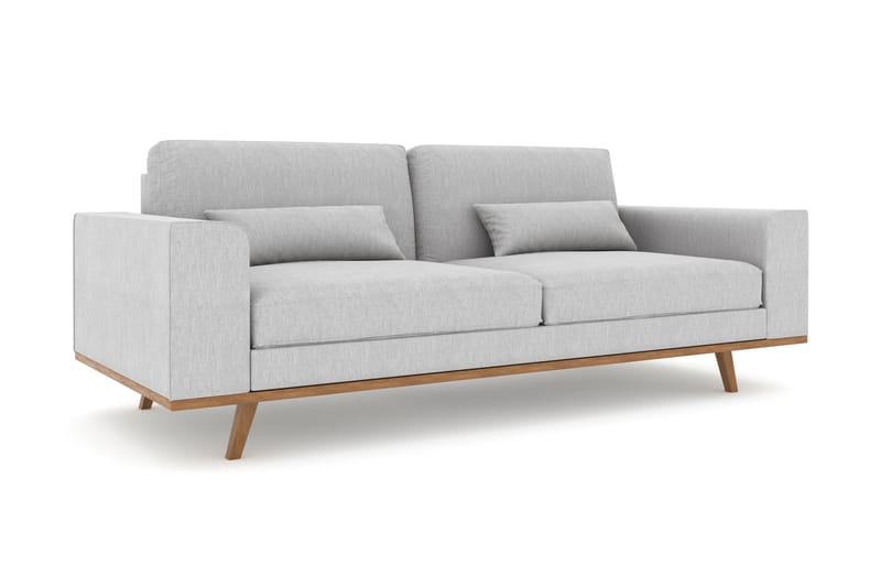 Copenhagen 3-seters Stoffsofa - Lys grå - Møbler - Sofaer - 3 seter sofa