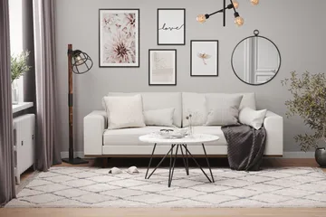Copenhagen 3-seters Stoffsofa - Lys grå - Møbler - Sofaer - 3 seter sofa
