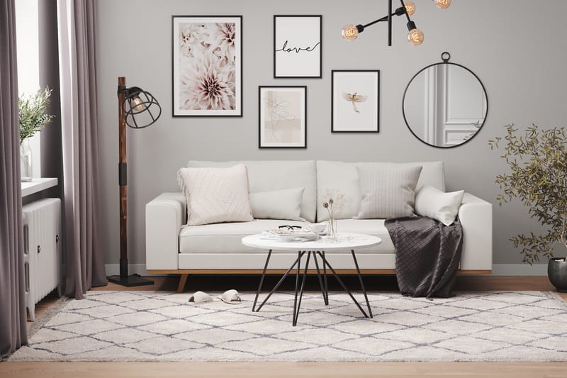 Copenhagen 3-seters Stoffsofa - Lys grå - Møbler - Sofaer - 3 seter sofa