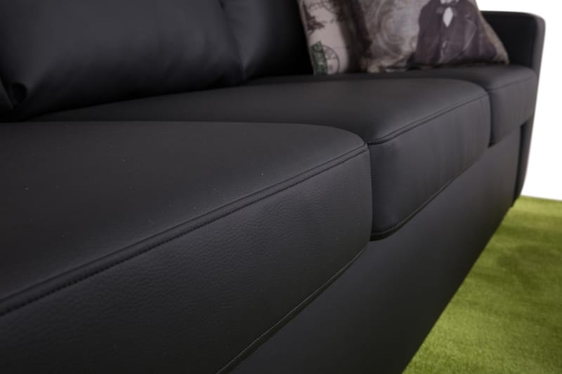 Crazy 3-seters Sofa i Kunstlær - Svart - Møbler - Sofaer - 3 seter sofa