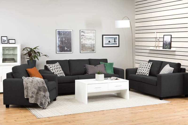 Crazy 3-seters Stoffsofa - Antrasitt - Møbler - Sofaer - 3 seter sofa