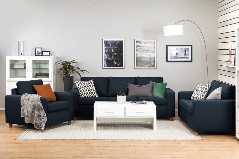 Crazy 3-seters Stoffsofa - Blå - Møbler - Sofaer - 3 seter sofa