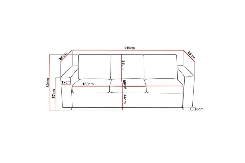 Crazy 3-seters Stoffsofa - Blå - Møbler - Sofaer - 3 seter sofa