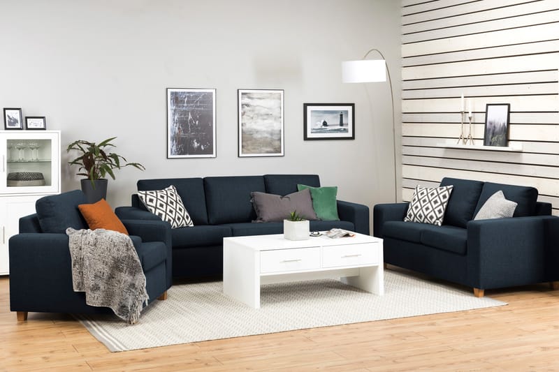 Crazy 3-seters Stoffsofa - Blå - Møbler - Sofaer - 3 seter sofa