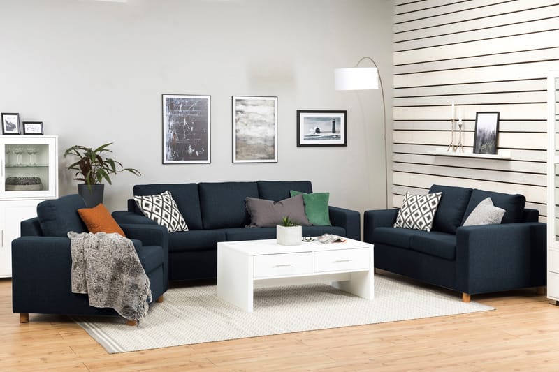 Crazy 3-seters Stoffsofa - Blå - Møbler - Sofaer - 3 seter sofa