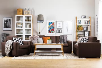 Crazy 3-seters Stoffsofa - Brun - Møbler - Sofaer - 3 seter sofa