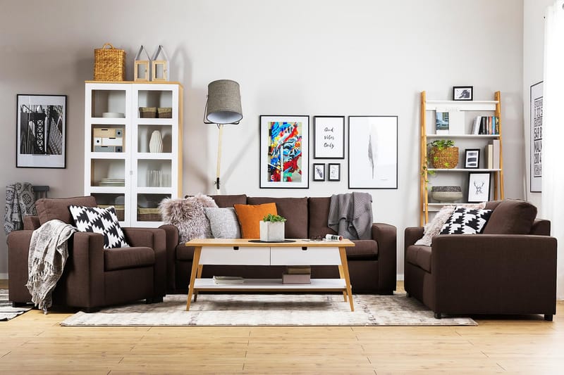 Crazy 3-seters Stoffsofa - Brun - Møbler - Sofaer - 3 seter sofa