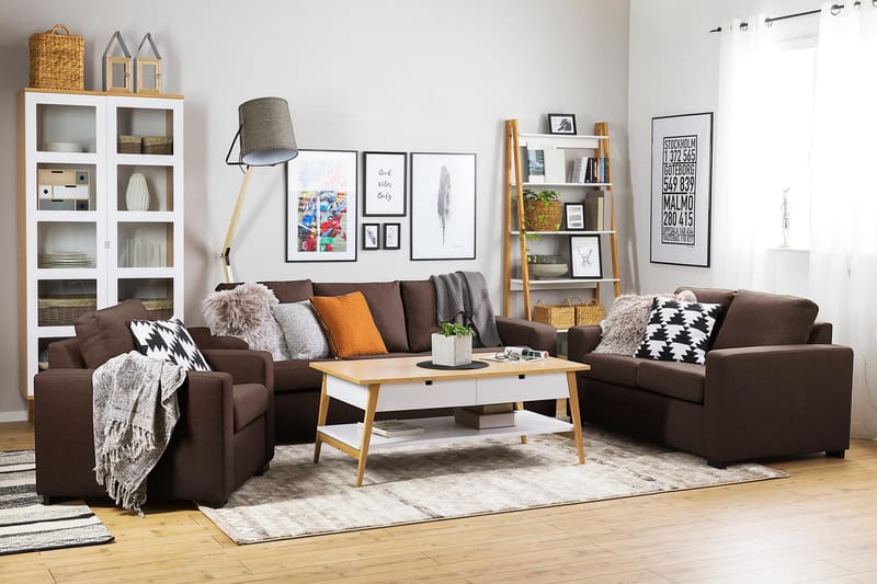 Crazy 3-seters Stoffsofa - Brun - Møbler - Sofaer - 3 seter sofa