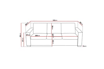 Crazy 3-seters Stoffsofa - Brun - Møbler - Sofaer - 3 seter sofa