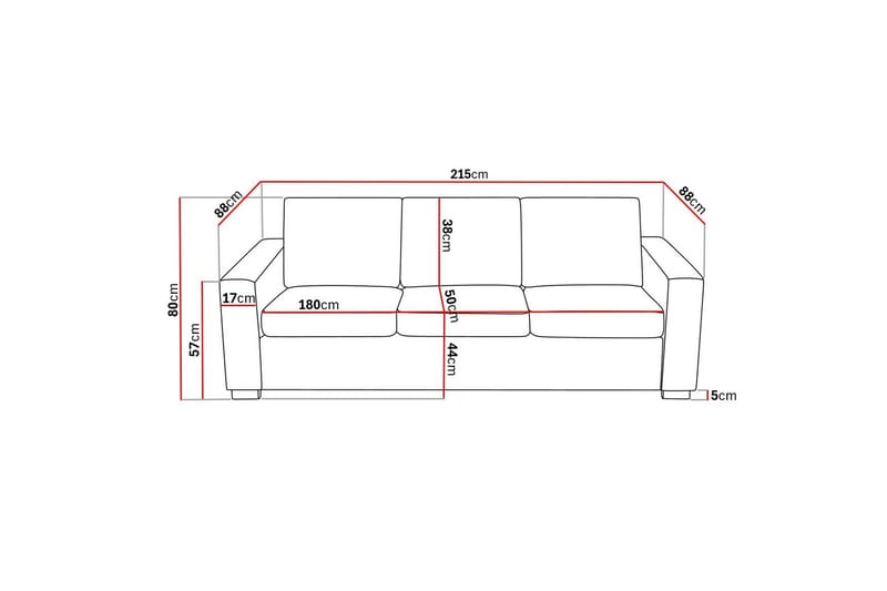 Crazy 3-seters Stoffsofa - Brun - Møbler - Sofaer - 3 seter sofa