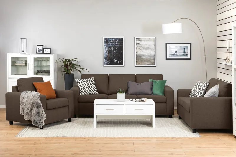 Crazy 3-seters Stoffsofa - Brun - Møbler - Sofaer - 3 seter sofa